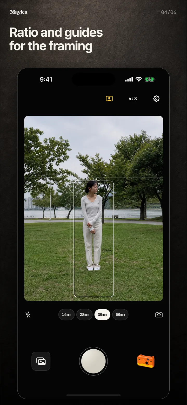 Viewfinder with a portrait composition guide